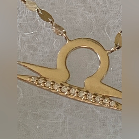 LANA 14K Yellow Gold Disc Chain Lariat Diamond Libra Necklace - Picture 6 of 14
